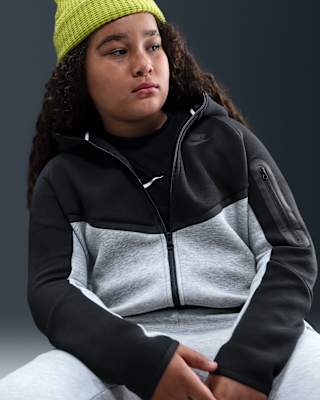 Nike Sportswear Tech Fleece Tam Boy Fermuarlı Genç Çocuk Kapüşonlu